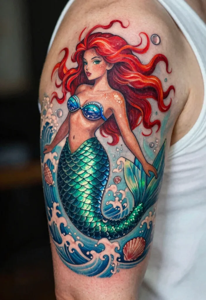 17 Sailor Jerry Tattoo Flash Ideas With Vintage Edge - 7. Mythical Creatures in Traditional Style 1