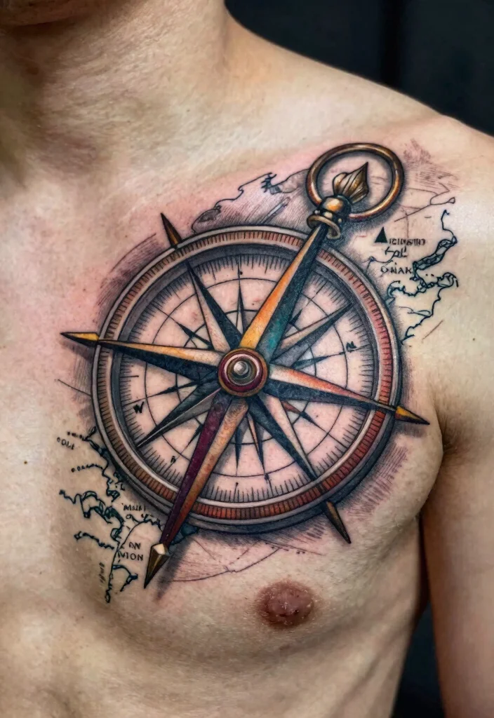 17 Sailor Jerry Tattoo Flash Ideas With Vintage Edge - 8. Nautical Maps and Compass Ideas 1