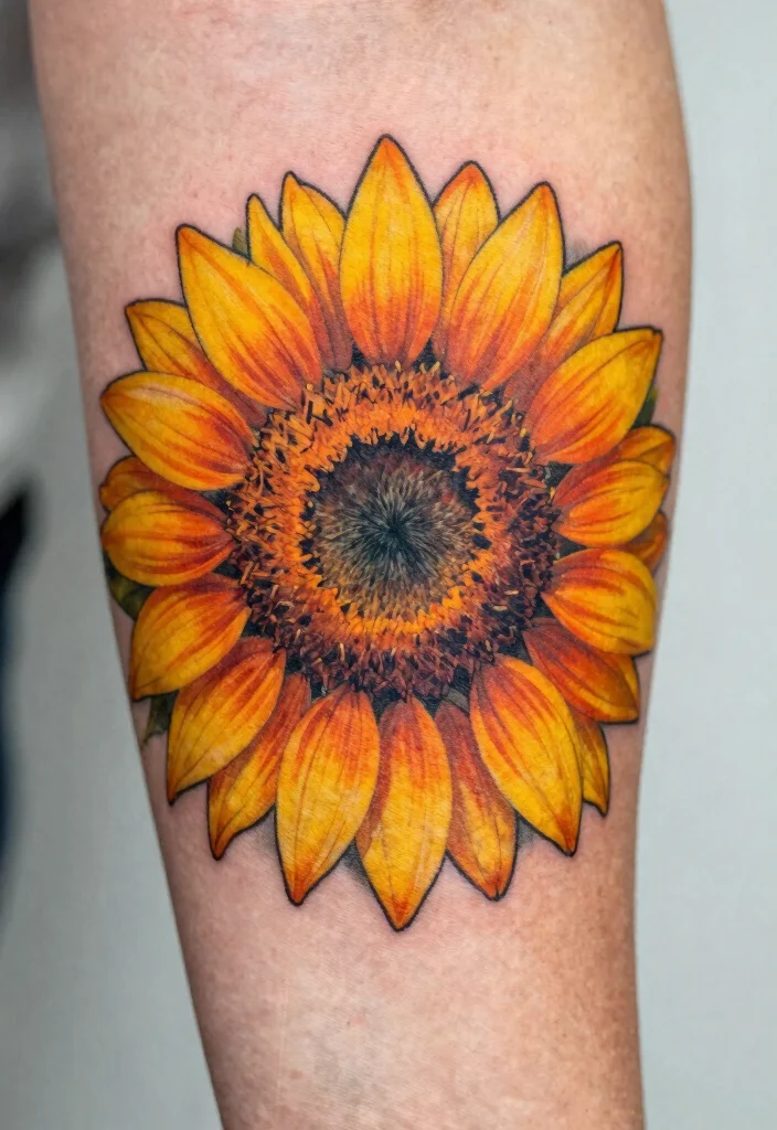 17 Sun Tattoo Designs 2026 Trending Ideas That Glow Beautifully - 11. Sunflower Sun Tattoo 1