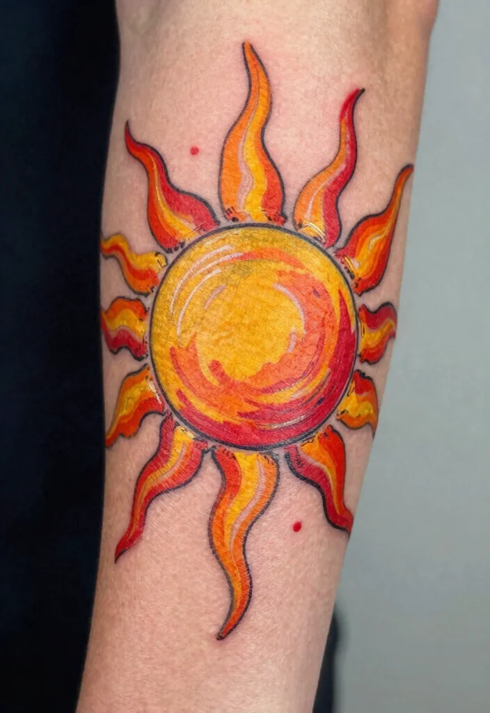 17 Sun Tattoo Designs 2026 Trending Ideas That Glow Beautifully - 6. Abstract Sun Tattoo 1