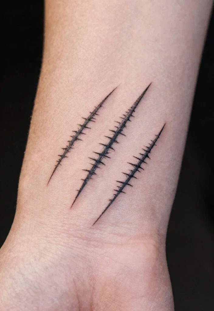 17 Tiger Scratch Tattoo Ideas With Wild Motion - 4. Minimalist Scratch Lines 1