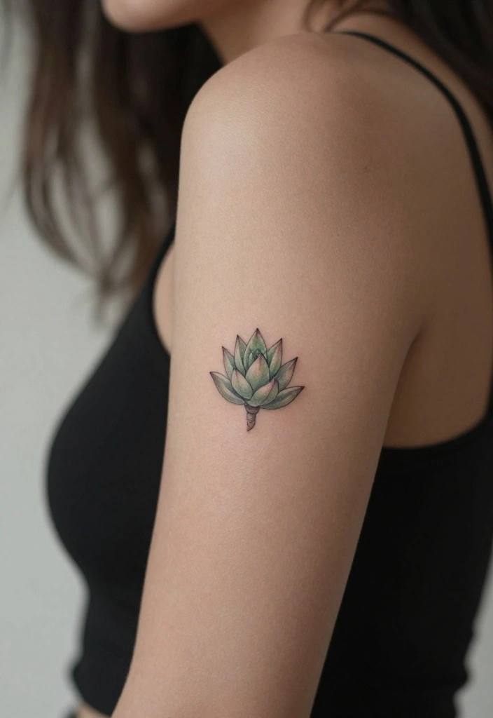 17 Tiny Flash Tattoo Ideas That Feel Minimal & Cute - 14. Unique Succulent Shapes 1