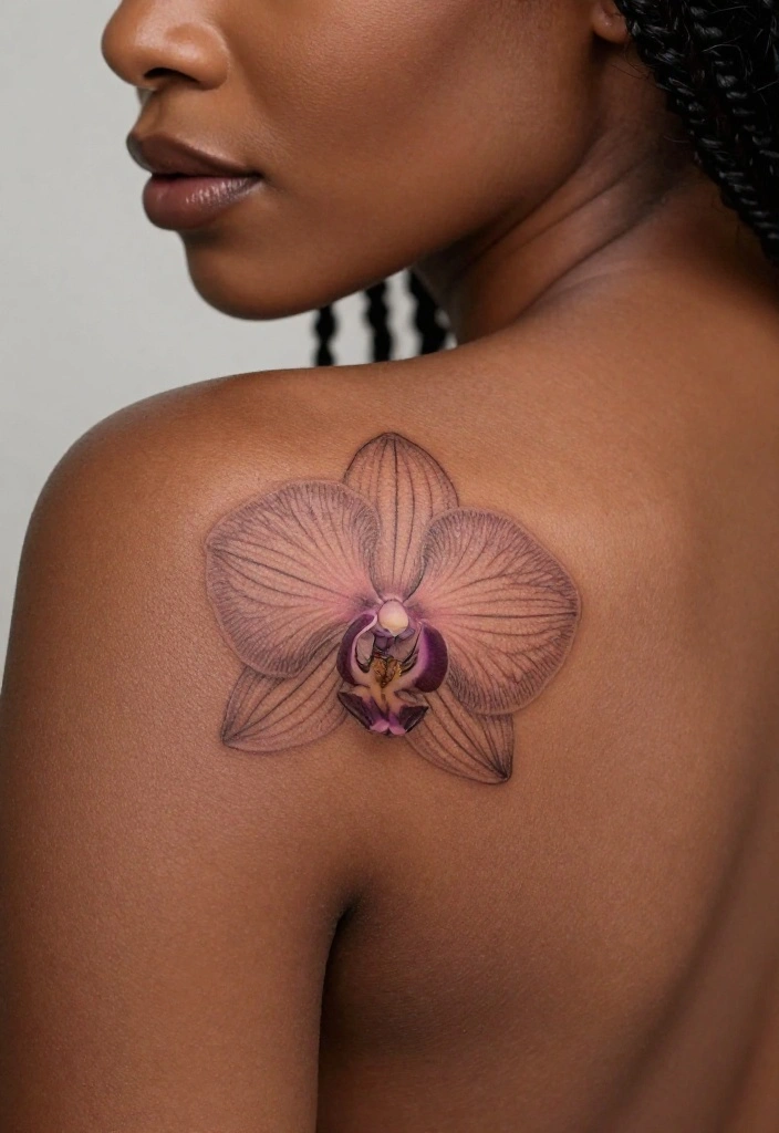 17 Tiny Flash Tattoo Ideas That Feel Minimal & Cute - 6. Simple Orchid Elegance 1