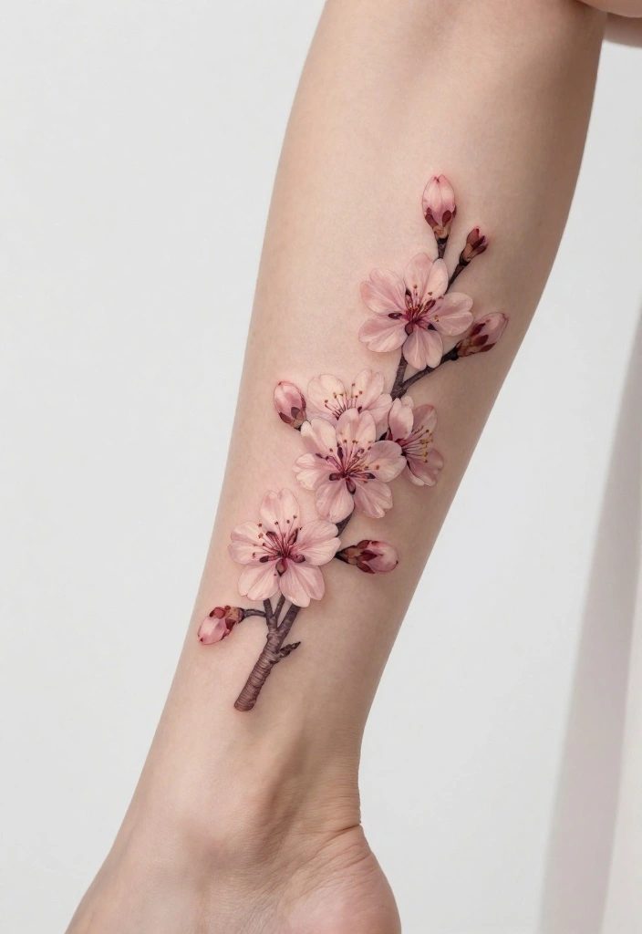 17 Tiny Flash Tattoo Ideas That Feel Minimal & Cute - 7. Dainty Cherry Blossoms 1
