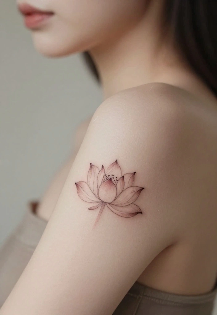 17 Tiny Flash Tattoo Ideas That Feel Minimal & Cute - 9. Lovely Lotus Flower 1
