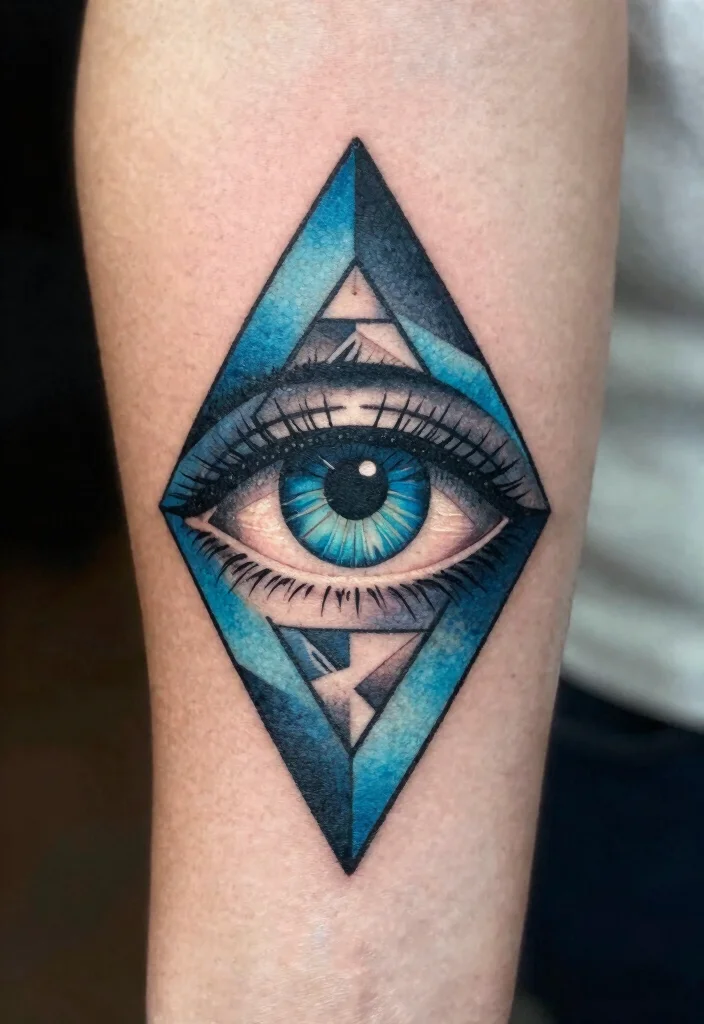 18 Abstract Eye Tattoo Ideas With Artistic Flair - 1. Geometric Eye Designs 1