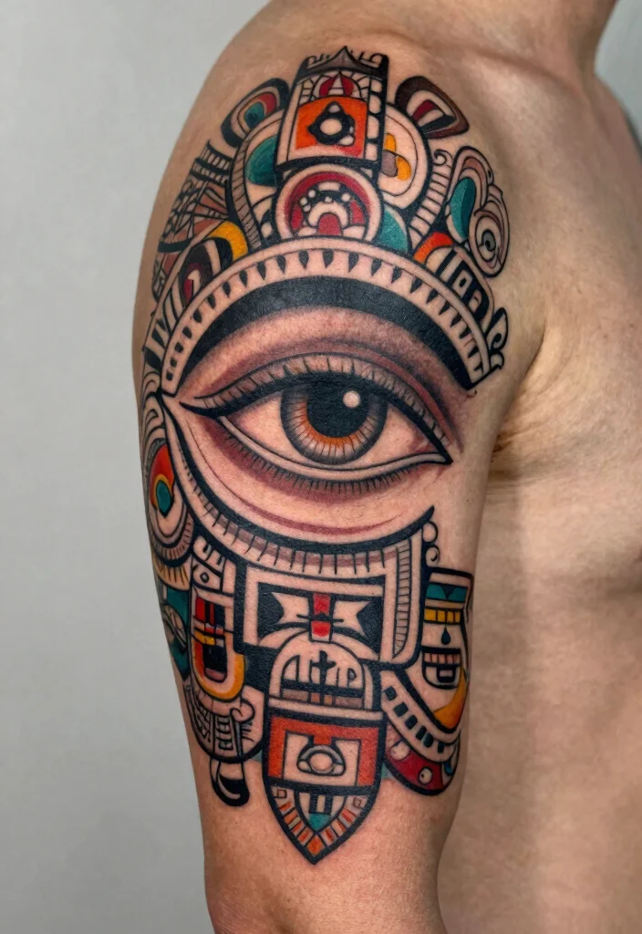 18 Abstract Eye Tattoo Ideas With Artistic Flair - 10. Cultural Eye Tattoos 1