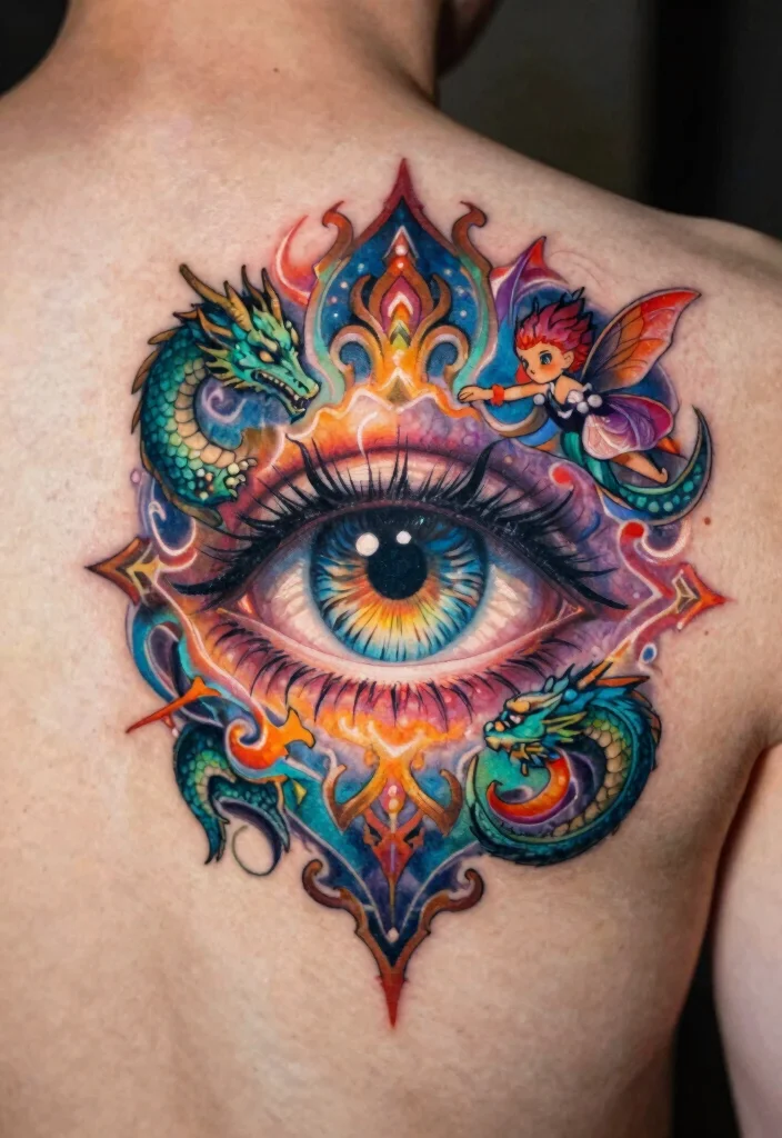 18 Abstract Eye Tattoo Ideas With Artistic Flair - 16. Fantasy Eye Tattoos 1