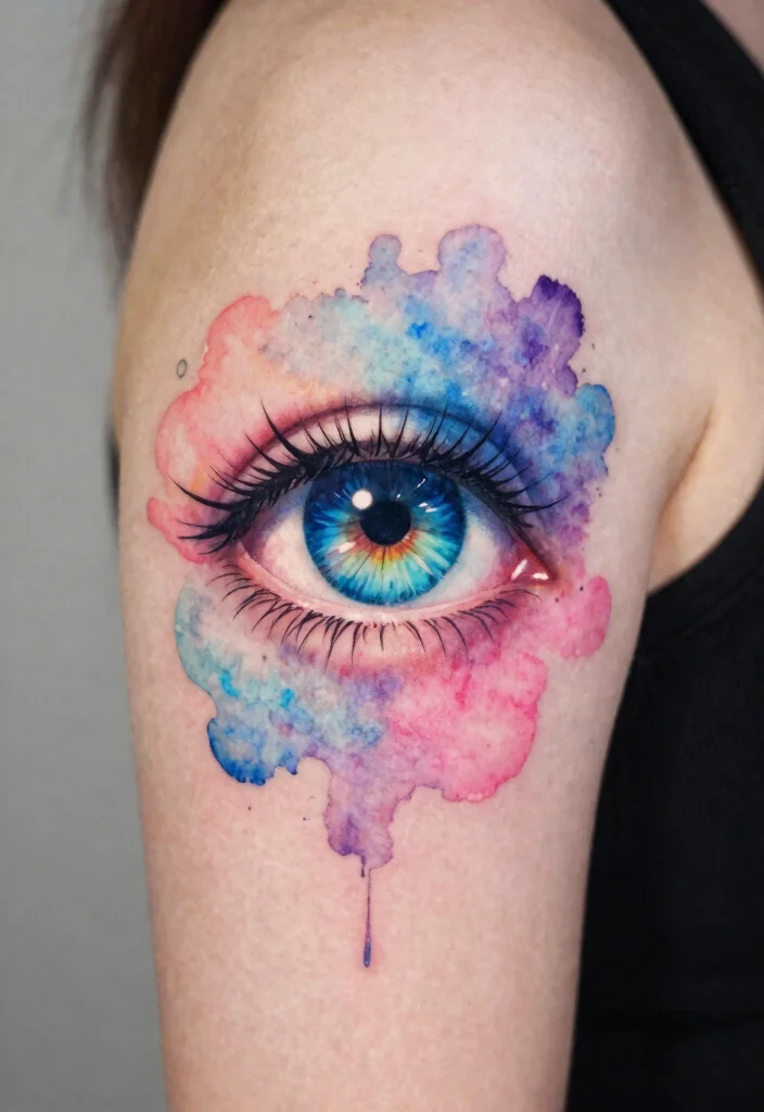 18 Abstract Eye Tattoo Ideas With Artistic Flair - 2. Colorful Eye Tattoos 1