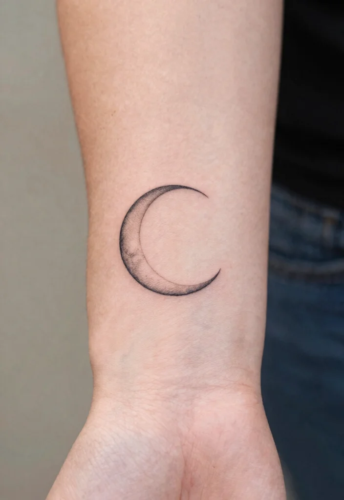 18 Full Moon Tattoo Designs Ideas With Mystical Vibes - 1. Minimalist Full Moon 1