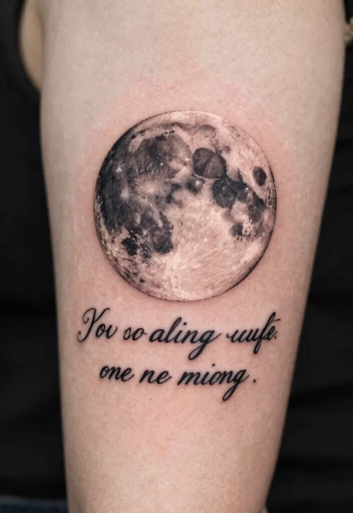 18 Full Moon Tattoo Designs Ideas With Mystical Vibes - 12. Full Moon with Quote 1