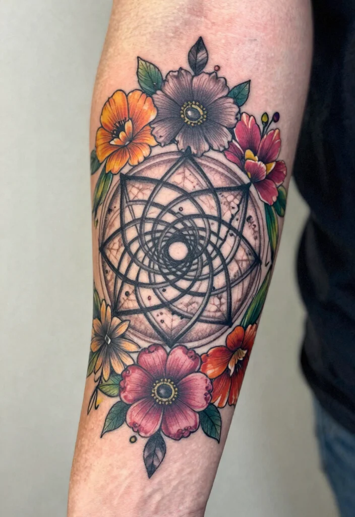 18 Gothic Forearm Tattoo Ideas With Dark Aesthetic - 18. Mystic Web with Floral Details 1
