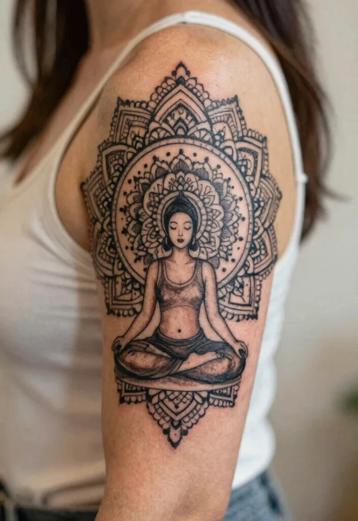 18 Mandala Tattoo Sleeve 2026 Trending Ideas With Detailed Art - 16. Mandala with Spiritual Practices 1