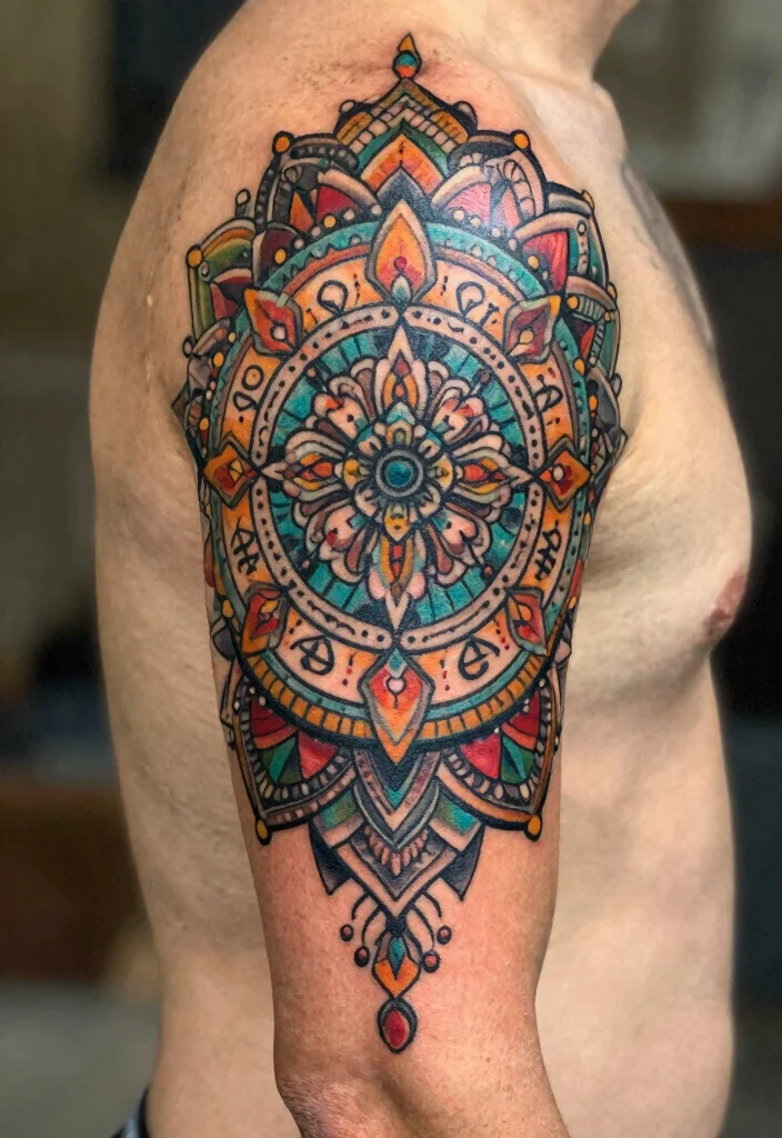 18 Mandala Tattoo Sleeve 2026 Trending Ideas With Detailed Art - 17. Mandala with Cultural Heritage 1