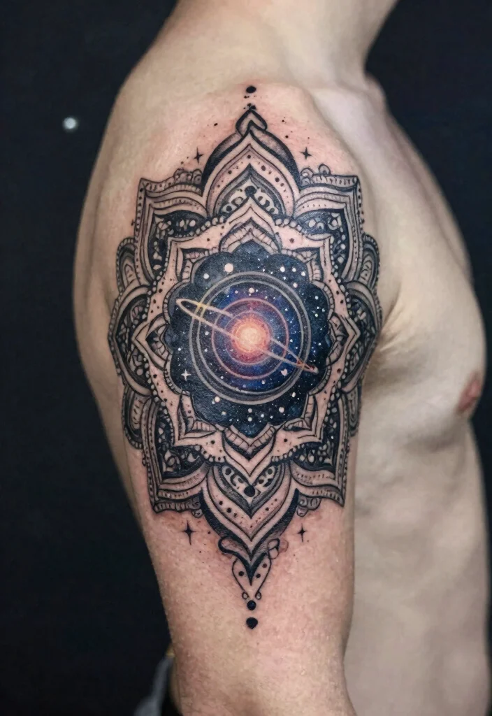 18 Mandala Tattoo Sleeve 2026 Trending Ideas With Detailed Art - 4. Cosmic Mandala Journey 1