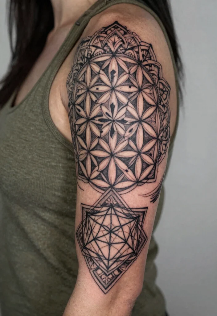 18 Mandala Tattoo Sleeve 2026 Trending Ideas With Detailed Art - 8. Sacred Geometry 1