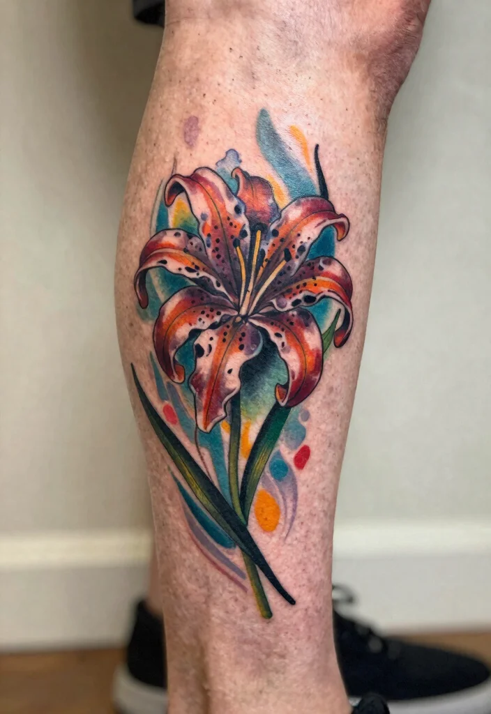 18 Spider Lily Tattoo Men Ideas With Bold Edge - 15. Abstract Spider Lily 1