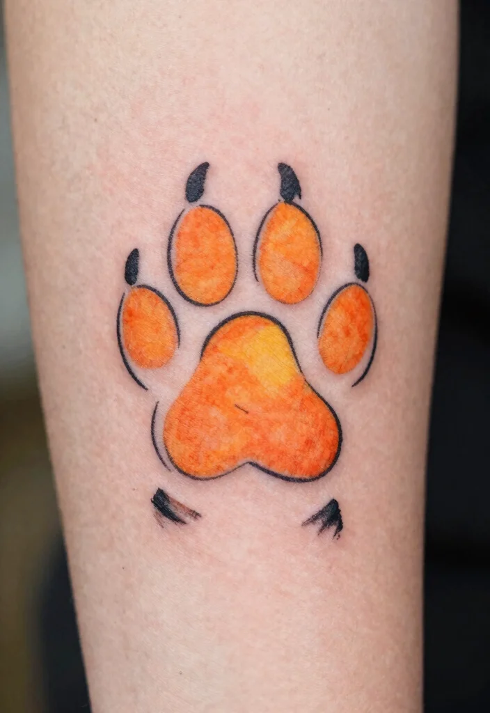 18 Tiger Tattoo Women Ideas With Fierce Elegance - 10. Minimalist Tiger Paw Print 1