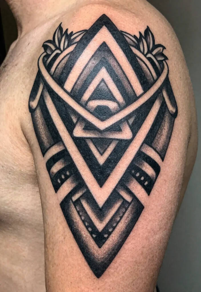 18 Traditional Flash Tattoo Ideas With Timeless Appeal - 12. Bold Geometric Designs 1
