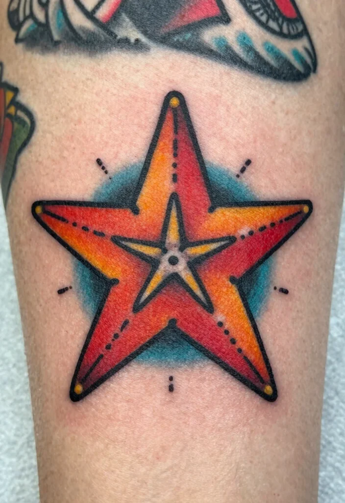 18 Traditional Flash Tattoo Ideas With Timeless Appeal - 2. Nautical Stars 1