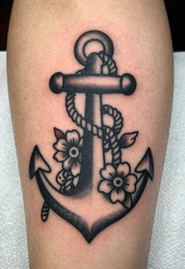 18 Traditional Flash Tattoo Ideas With Timeless Appeal - 4. Vintage Anchors 1
